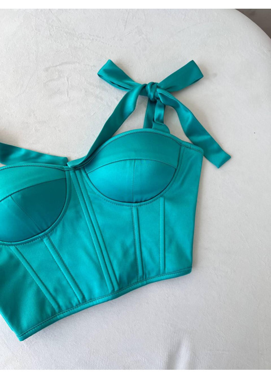Атласний корсет з атласними брителями