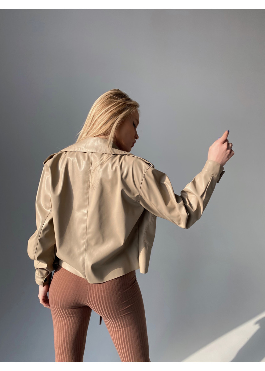 Шкіряна oversize курточка
