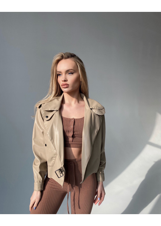 Шкіряна oversize курточка