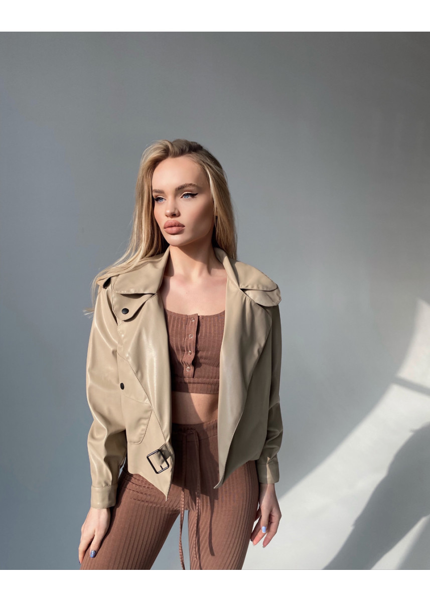 Шкіряна oversize курточка