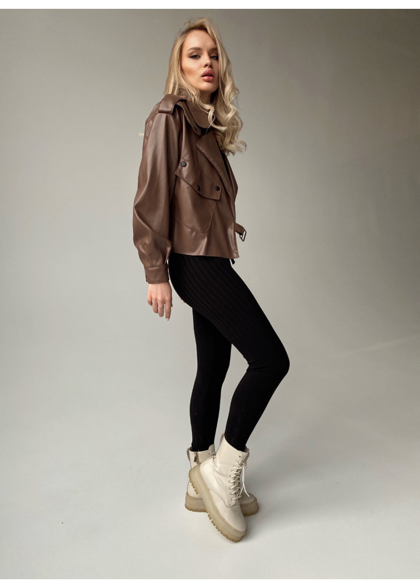 Шкіряна oversize курточка