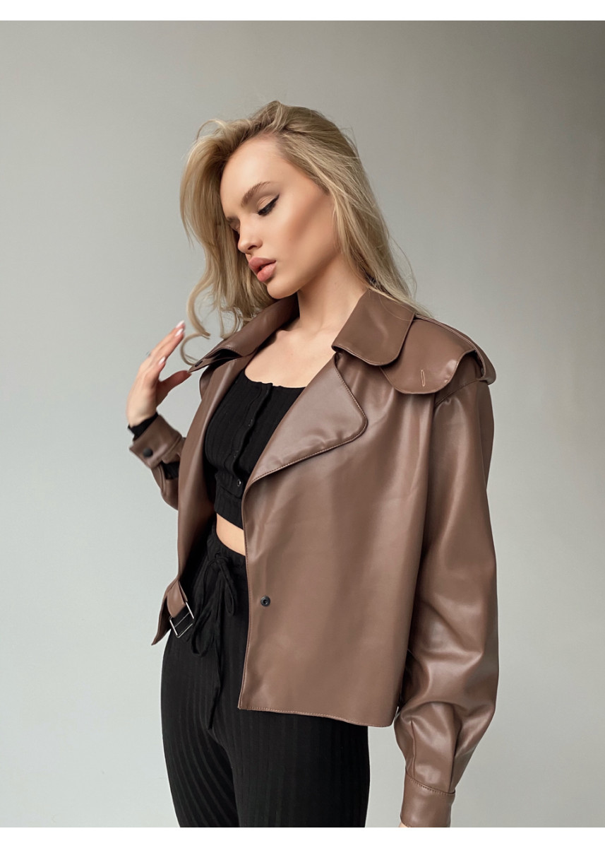 Шкіряна oversize курточка