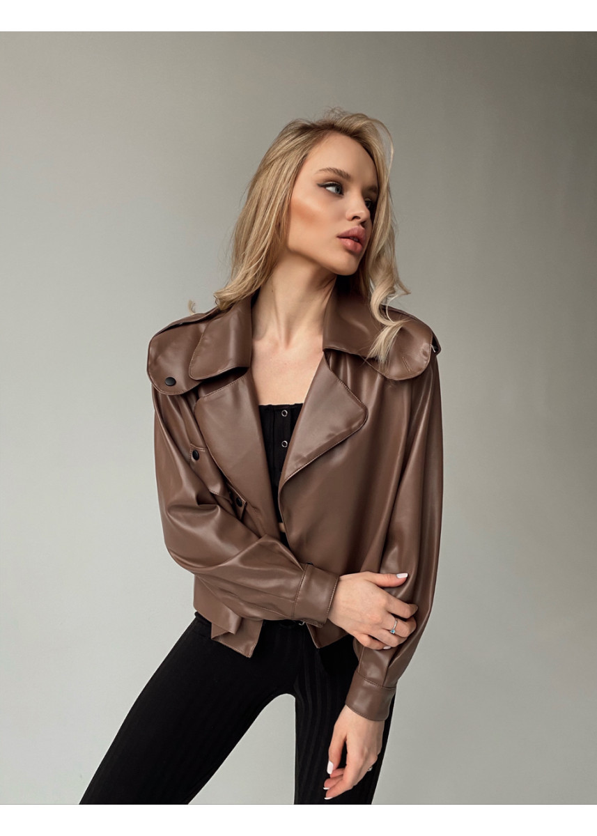 Шкіряна oversize курточка