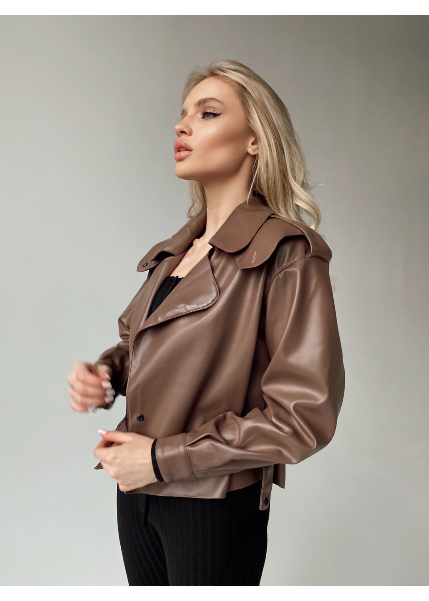 Шкіряна oversize курточка