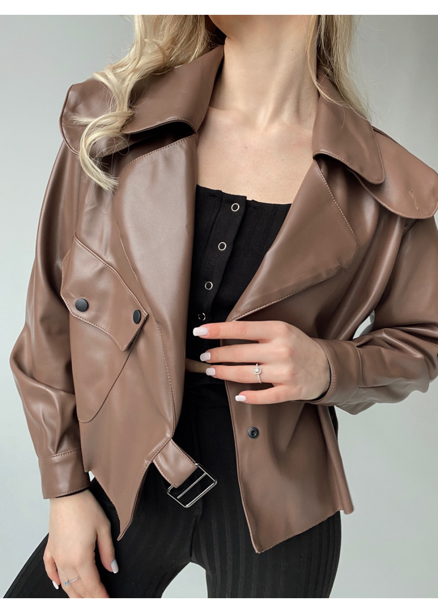 Шкіряна oversize курточка