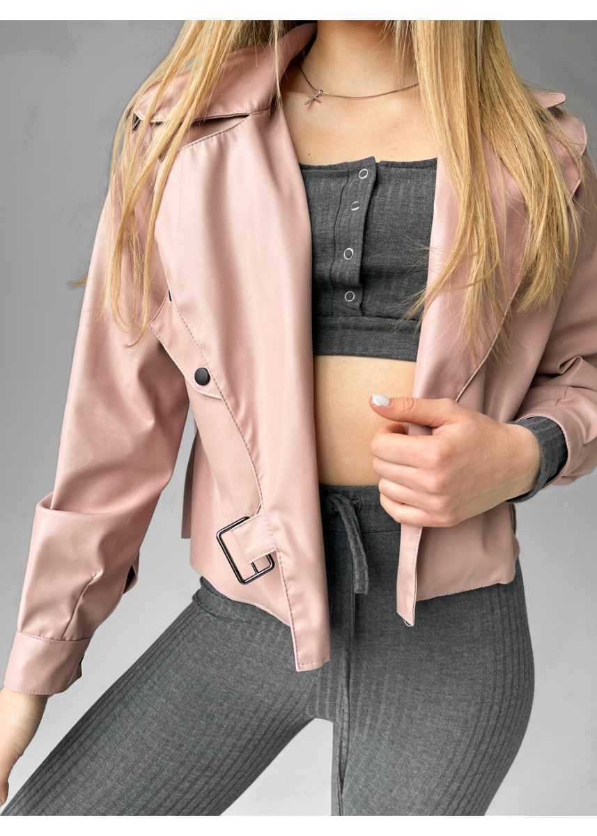 Шкіряна oversize курточка