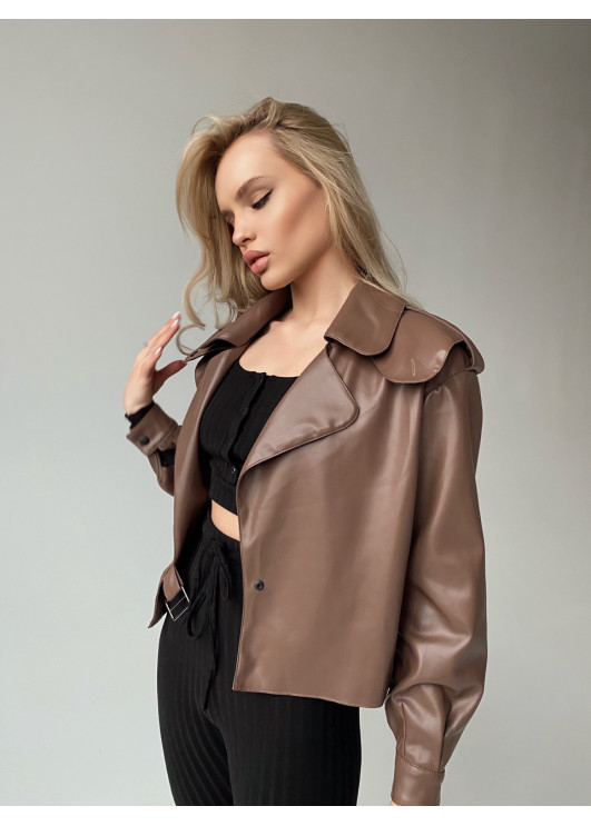 Шкіряна oversize курточка