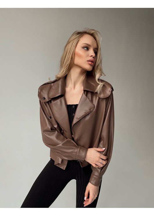 Шкіряна oversize курточка
