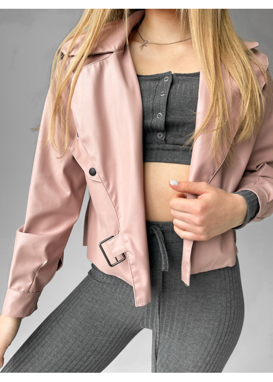 Шкіряна oversize курточка